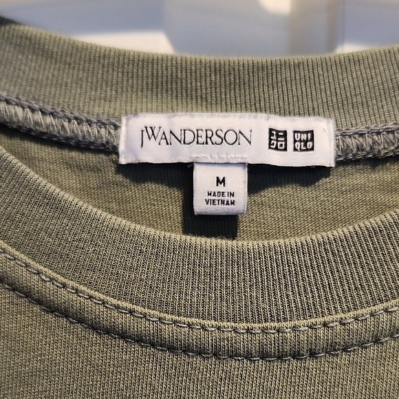JW Anderson Olive Green 100% Cotton Short Sleeve Dress Crew Neck Size Medium - Picture 2 of 9